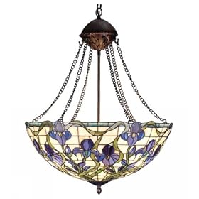 22 Inch W Iris Inverted Pendant Ceiling Fixture by Meyda