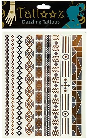 Metallic Gold and Silver TT113 Designs Temporary Tatoos