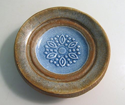 Handmade Ceramic Mini Dish Imprinted with Vintage Glassware Pattern