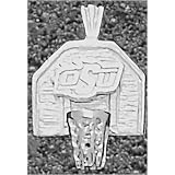 LogoArt Oklahoma State Cowboys Sterling Silver Backboard Pendant