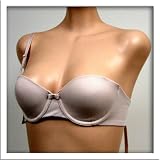 E.Basics Lite Brown Strapless Cool Mesh Bra #0039 34A