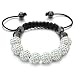 Shamballa Armband von Mailando, mit Zirkonia Strass in Silber, Macrame, Disco Kugel