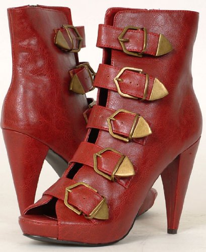 Women's Ankle-High Bootie Fashion Red Dress Boots