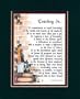 "Teaching Is.." Touching 8x10 Poem, Double-matted in Dark Green/Burgundy And Enhanced With Watercolor Graphics. A Gift For A Teacher.