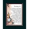"Teaching Is.." Touching 8x10 Poem, Double-matted in Dark Green/Burgundy And Enhanced With Watercolor Graphics. A Gift For A Teacher.