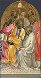 High Quality Polyster Canvas ,the High Resolution Art Decorative Prints On Canvas Of Oil Painting 'Lorenzo Monaco Adoring Saints Right Main Tier Panel ', 16 X 31 Inch / 41 X 78 Cm Is Best For Kids Room Gallery Art And Home Decoration And Gifts