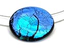 Schmuck aus Deutschland, handgearbeiteter Glasschmuck, Midnight Moon Halskette XL blau