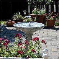 Solar Birdbath Weathered Stone