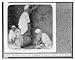 Historic Print (L): Crushing olives with fragment of ancient column, at Beit Jibrin