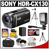 Sony Handycam HDR-CX130 1080p HD Video Camera Camcorder (Black) with 32GB C ....