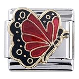 January Garnet Color Butterfly Birthstone Insect Animal Italian Charm