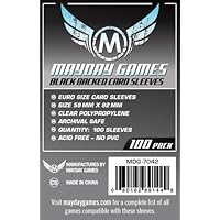 Black-Backed Euro Game Card Sleeves (100 Sleeves/Pack - 59 MM X 92 MM)