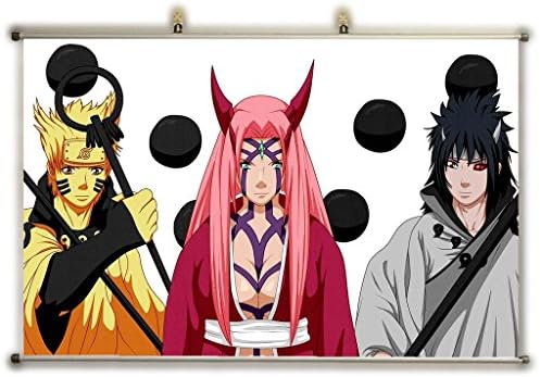 Canvas Wall Scroll Poster (32x20 inches)-Anime Naruto Naruto Uzumaki Sakura Haruno Sasuke Uchiha Wallpaper_643591