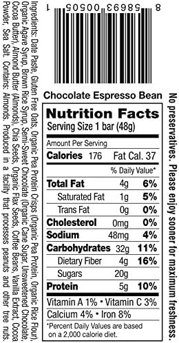 KUTOA Health Bars, Chocolate Espresso Bean, 12 Count
