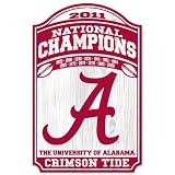 Alabama Crimson Tide 2011 BCS National Champions 11 x 17 Wood Sign