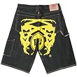 RMC Martin Ksohoh Painted Yellow Logo denim shorts REDM3735