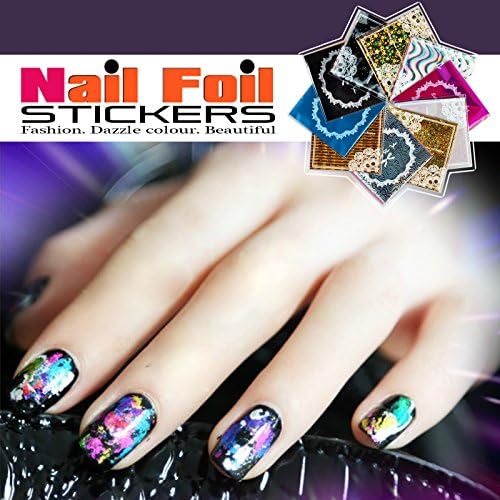 Dazzle Color 10 Pcs Nail Art Nail Foil Sticker Patch Wraps Tips DIY Decoration #1
