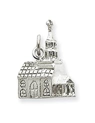 Sterling Silver 3-D Church Charm