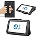 Evecase SlimBook Leather HandStrap Folio Stand Case Cover for HP Slate 7 (2800) - 7'' Android Tablet - Black