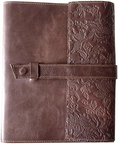 Leather Journal, Handmade, Refillable, LARGE Notebook, Gift for Men and Women, 10 X 8.5 X 1.5 Inches (Brown - Embossed)