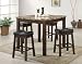Coaster 5-Piece Dining Set, Faux Marble Table Top  with 4 Barstools, Cherry Frame