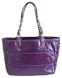 Coach Signature Tribeca Purple Patent East West Purse