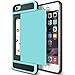 iPhone 6s Plus Case, Anuck Shockproof iPhone 6s Plus Wallet Case [Card Pocket] Anti-scratch Protective Shell Rubber Bumper Case with Slide Card Holder Slot for Apple iPhone 6 Plus 6s Plus - Light Blue