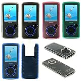 PCMICROSTORE Brand SanDisk Sansa View Crystal Snap-On Case Cover with Removable Belt Clip For Sandisk View 8gb and Sandisk View 16gb - 5 Colors Choices