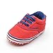 DZT1968® Unisex Baby Canvas Soft Sole Casual Sports Shoes Prewalker Sneaker (9~12 Months, Red)