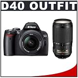 cheap Nikon D40 Digital SLR Camera with 18-55mm f/3.5-5.6G ED II AF-S DX Lens and Nikon AF-S 70-300mm f/4.5-5.6 G ED-IF AF-S VR Zoom-Nikkor Lens