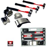 Neiko 20709A Heavy Duty Auto Body Hammer and Dolly Kit, 7 Piece