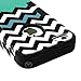 iPhone 5S Case, MagicMobile® Hybrid Impact Shockproof Cover Hard Armor Shell and Soft Silicone Skin Layer [Chevron Pattern with Heart Anchor Design Color: Black - Turquoise ]