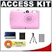 Snug-It Tight Fit Camera Skin (Pink) with Spare NB-5L Battery + Cameta Bonus Accessory Kit for Canon PowerShot SD950 IS / IXUS 960 IS Digital Camera