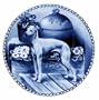 Italian Greyhound: Danish Blue Porcelain Plate