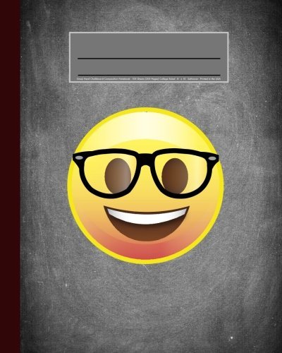 Emoji Nerd Chalkboard Composition Notebook: 200 Line Pages, Softcover 8