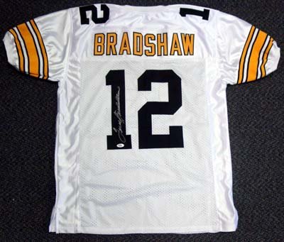 Terry Bradshaw Autographed Pittsburgh Steelers White Jersey PSA/DNA