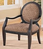 Accent Chair with Leopard Print in Black Finish ADS20040