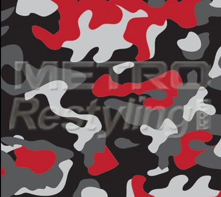 Large Red Tiger Camouflage Vinyl Wrap Decal Adhesive-Backed Sticker Film 48"x36"