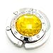 Diamond Foldup Handbag Purse Hook Hanger - Yellow Lotus