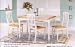 Natural & White Solid Wood Tile Top Table & 4 Chairs