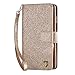 BENTOBEN iPhone 6S Case, iPhone 6 Case, Glitter iPhone 6S Wallet Case Sparkle Flip Faux Leather Credit Card Holder Cash Pockets Wristlet Magnetic Protective Case for iPhone 6 / 6S (4.7 Inch), Gold