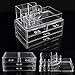 Makeup Case Acrylic Clear Cosmetic Organiser Display Box Jewelry Box Acrylic Makeup Storage 4 Drawers + Top Section