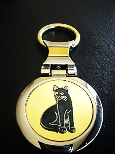 Cat Two-tone Gold & Silver Key Chain-Free Engraving