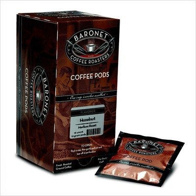 Baronet 18104 Decaf French Roast Single Cup Coffee Pods, 16-count