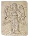 Archangel Uriel Holding Fiery Sword and Keys to Hades Wall Relief, Stone