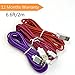 Micro USB Cables, Aupek 6ft(2m)Nylon Braided (3-Pack) For Samsung, HTC, NOKIA, Motorola, LG, Google Nexus, Blackberry and other Android Windows Phones (Red&Purple&Rose)
