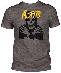 Men's The Misfits Classic Skull Yellow Logo Fitted Jersey T-shirt