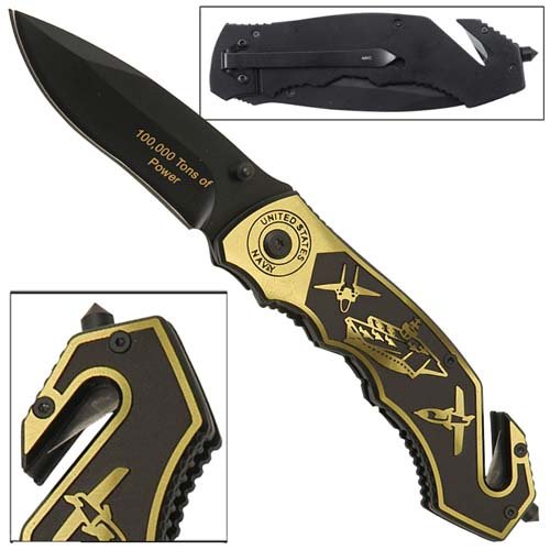 United States Navy Nimitz Folding Emergency Glass Breaker Belt Cutter Pocket Knife Yellow United States Navy Nimitz Folding Emergency Glass Breaker Belt Cutter Pocket Knife Yellow