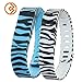 Bandcase New Style Zebra Print Set Size Large L or Size Small S Multicolor Leopard Combinational Replacement Bands with Metal Clasps for Fitbit Flex Only No Tracker/ Wireless Activity Bracelet Sport Wristband Fit Bit Flex Bracelet Sport Arm Band Armband (Blue&White, Large)