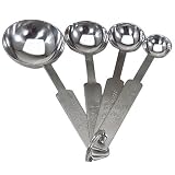 Update International MEA-SPDX Set of 4 Heavy-Gauge Stainless Steel Measuring Spoons